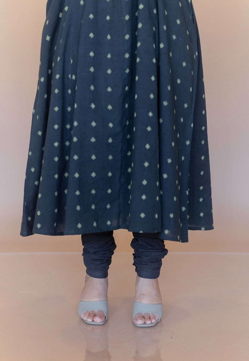 Miral Green Solid Slub Cotton Churidar