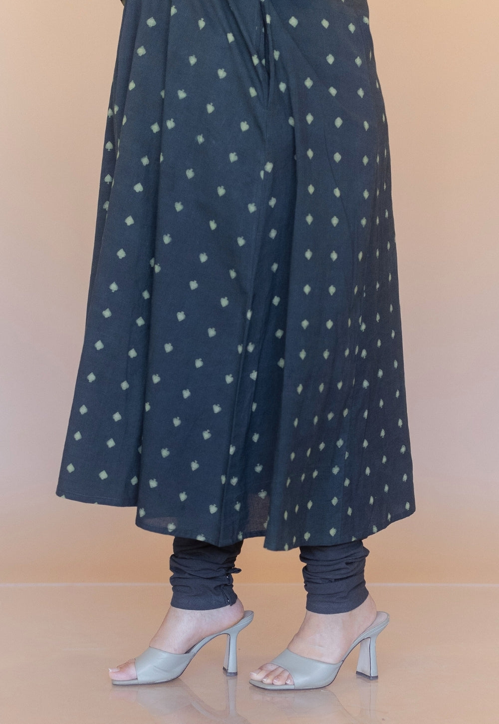 Miral Green Solid Slub Cotton Churidar