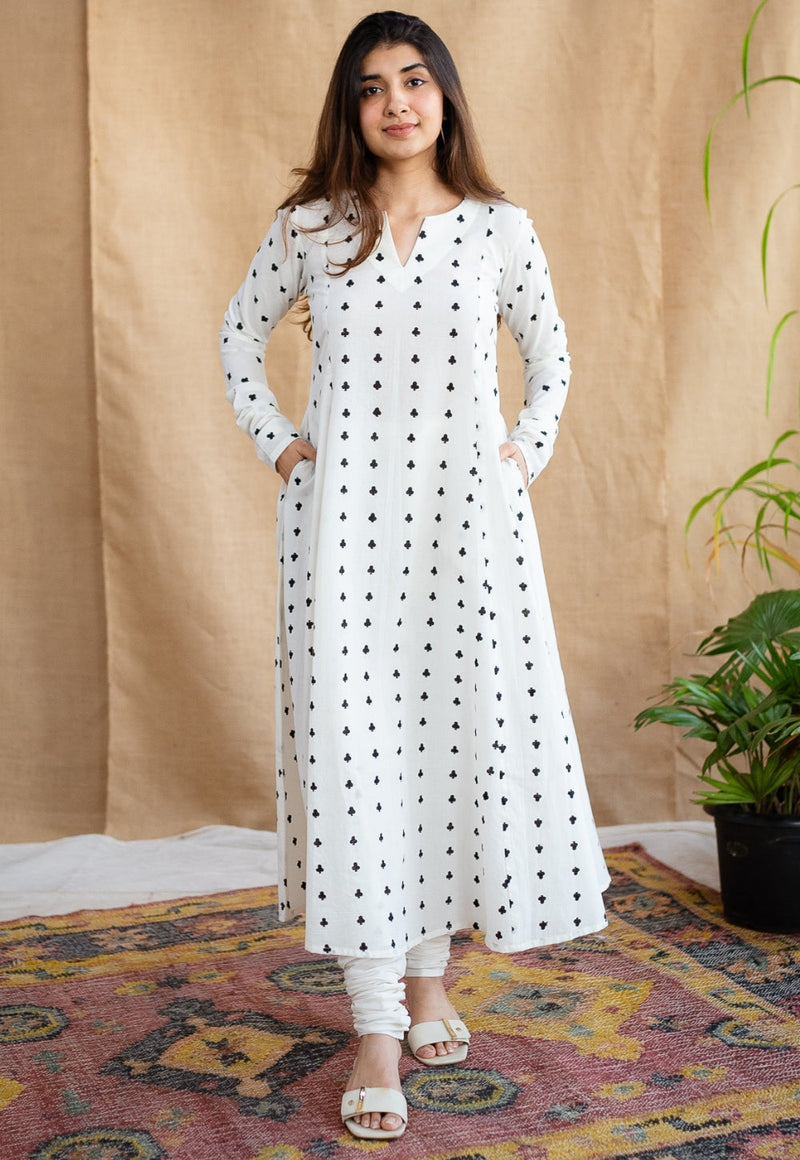 Shinat Block Printed Cotton Kali Kurta