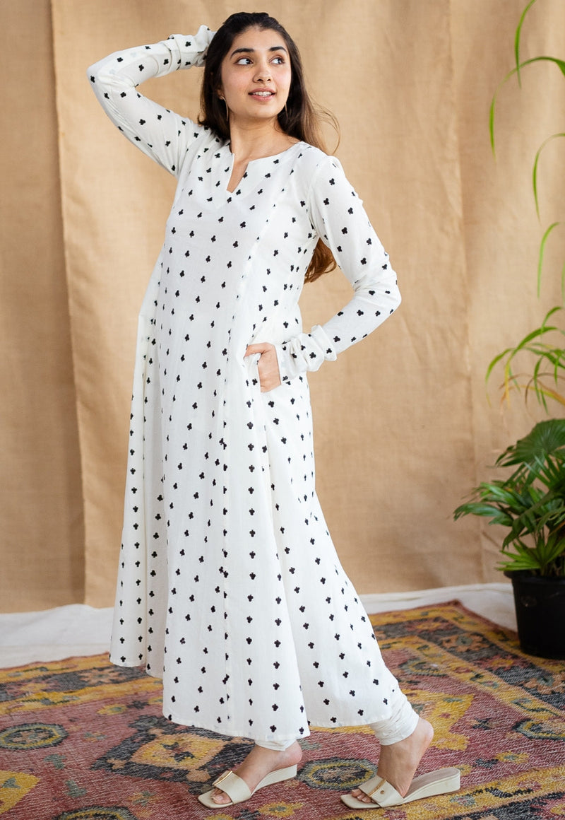 Shinat Block Printed Cotton Kali Kurta