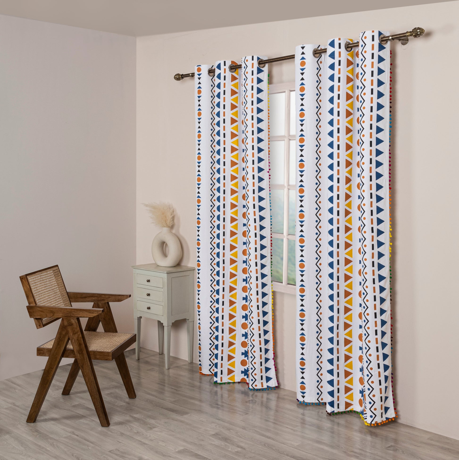 Imprimer Handpicked Santo - Printed Semi Blackout Curtain (Blue)-2