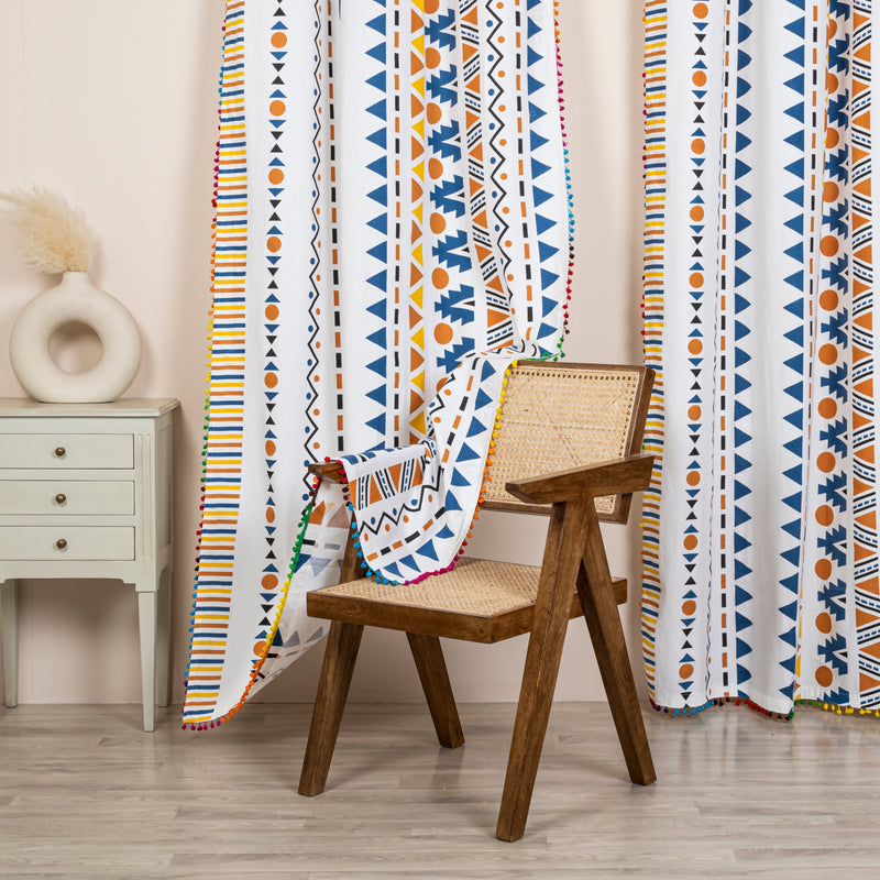 Imprimer Handpicked Santo - Printed Semi Blackout Curtain (Blue)-3