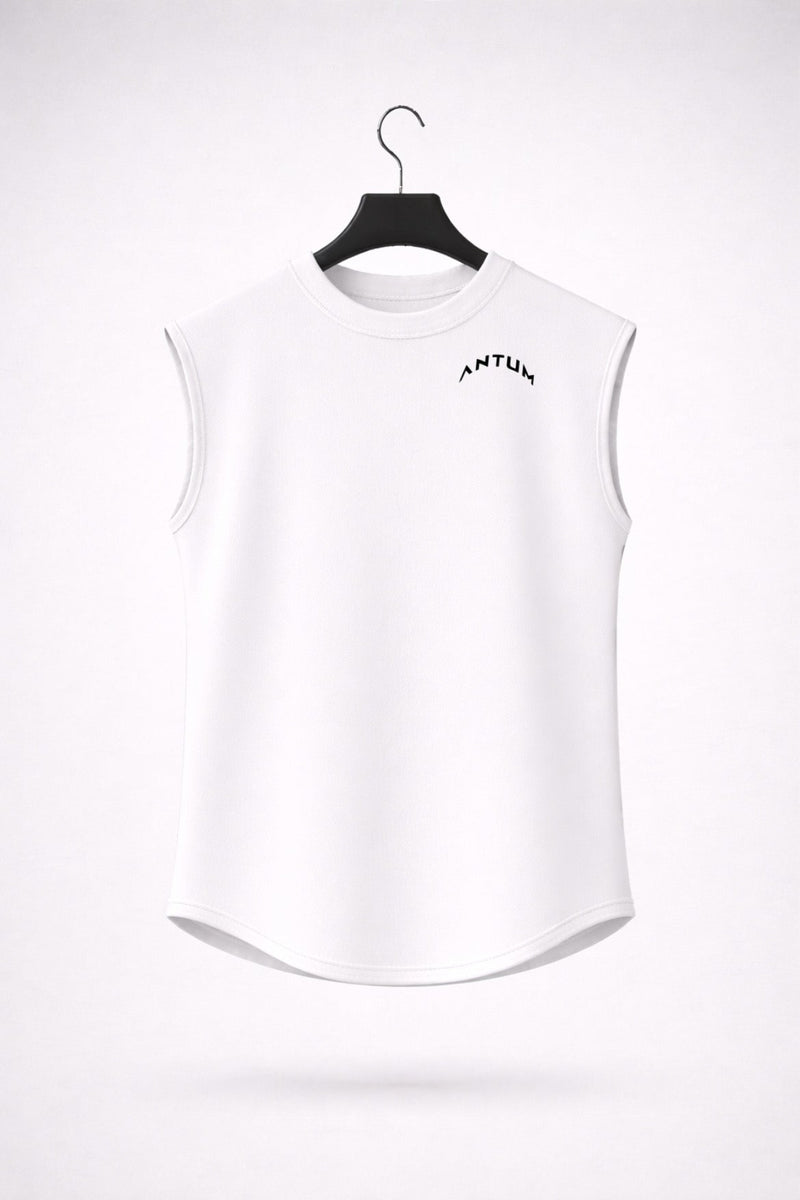 White Drop Shoulder Sleeveless