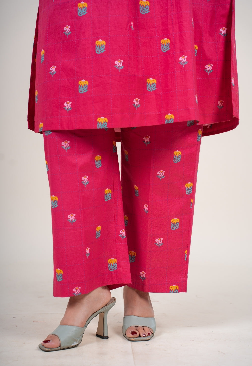 Kaaya Hot Pink Printed Cotton Straight Co-Ord Set