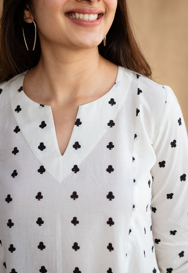 Shinat Block Printed Cotton Kali Kurta