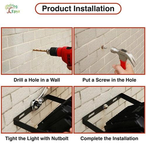 10 Watt Solar LED Flood White Lights (Buy 1 Get 1 Free)