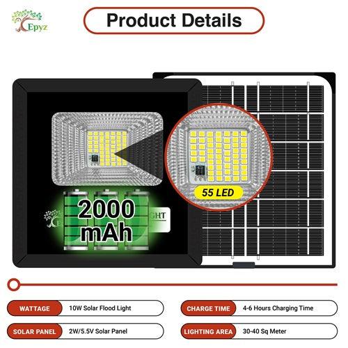 10 Watt Solar LED Flood White Lights (Buy 1 Get 1 Free)