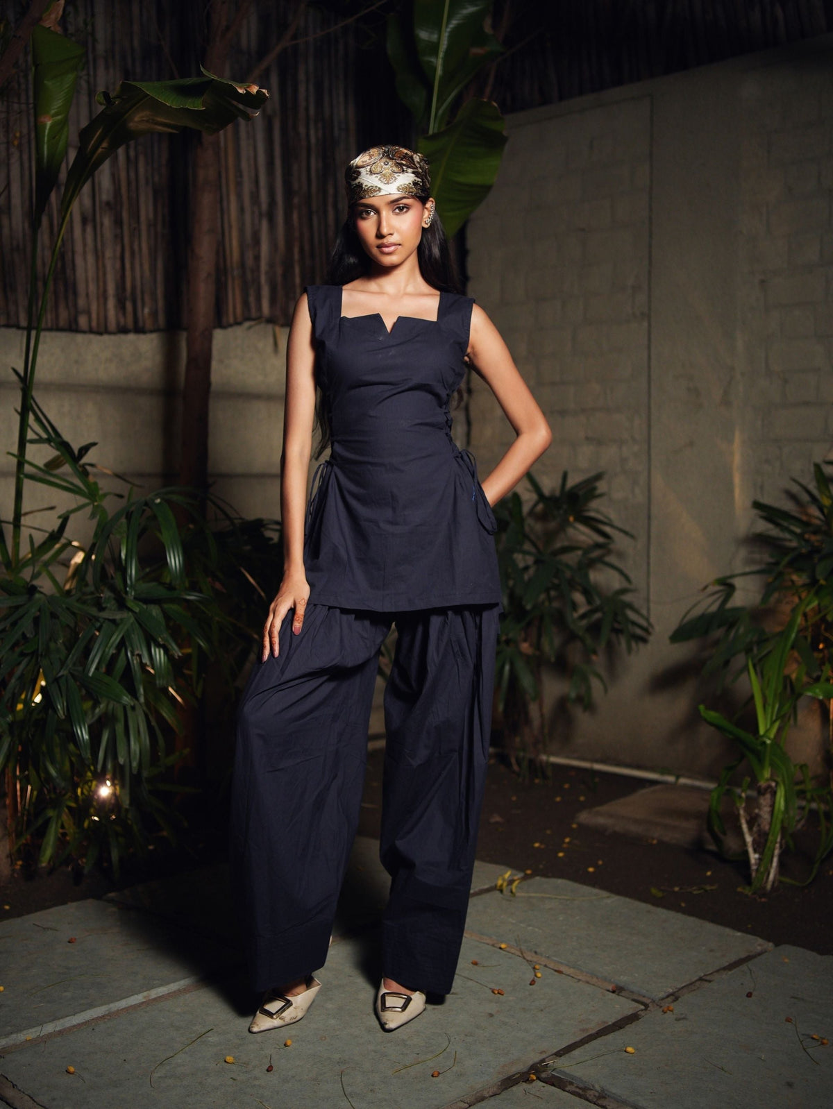Myra Farshi Two Piece Poplin Cotton Set for Women