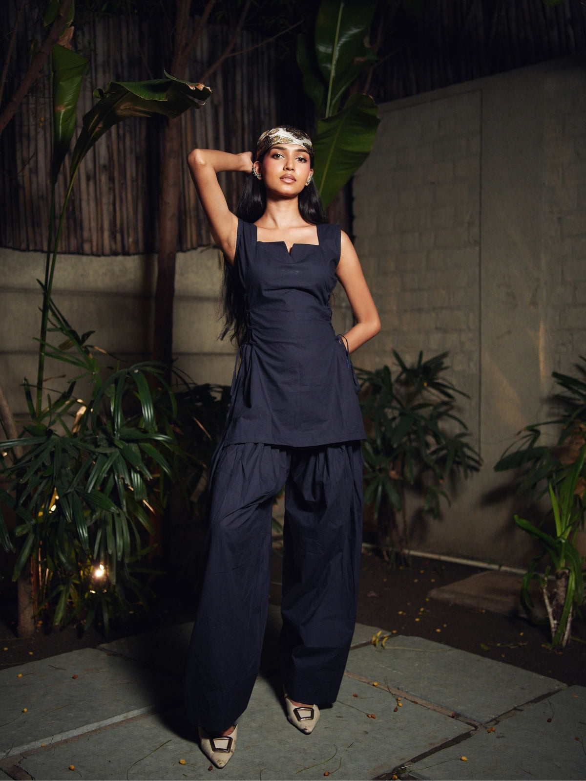 Myra Farshi Two Piece Poplin Cotton Set for Women