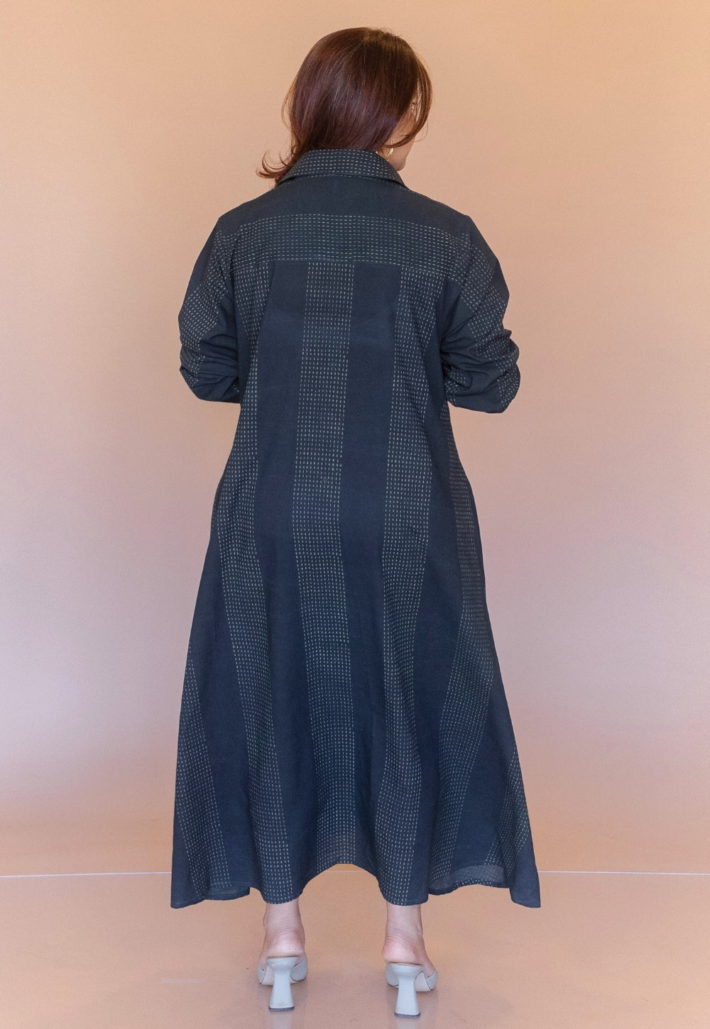 Trusha Green Dabu Cotton A Line Dress