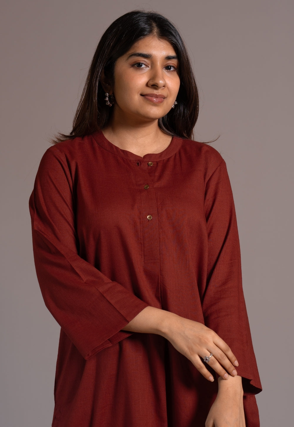 Madder Solid Slub Cotton Straight Co-Ord Set- DyeVerse