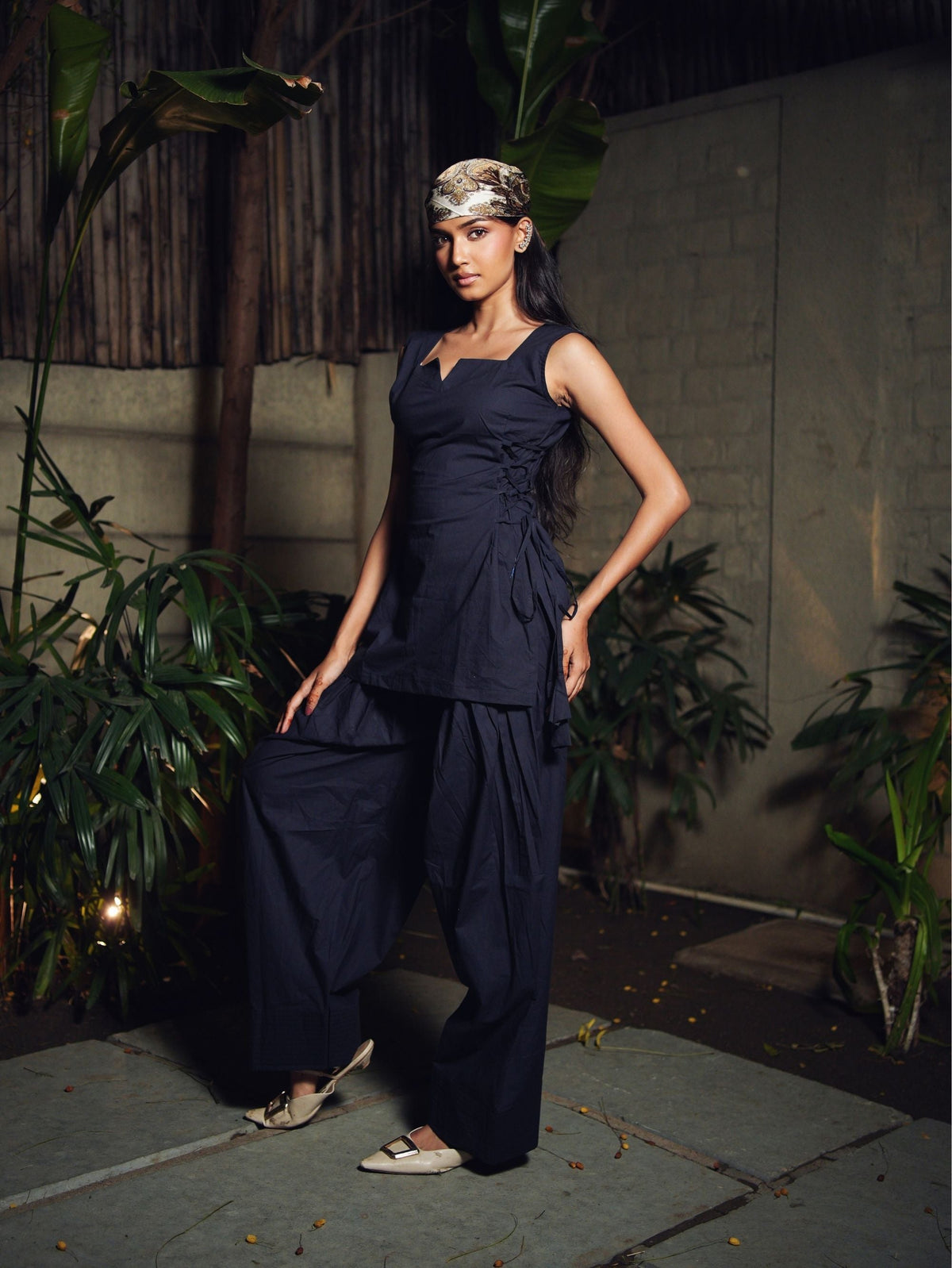 Myra Farshi Two Piece Poplin Cotton Set for Women
