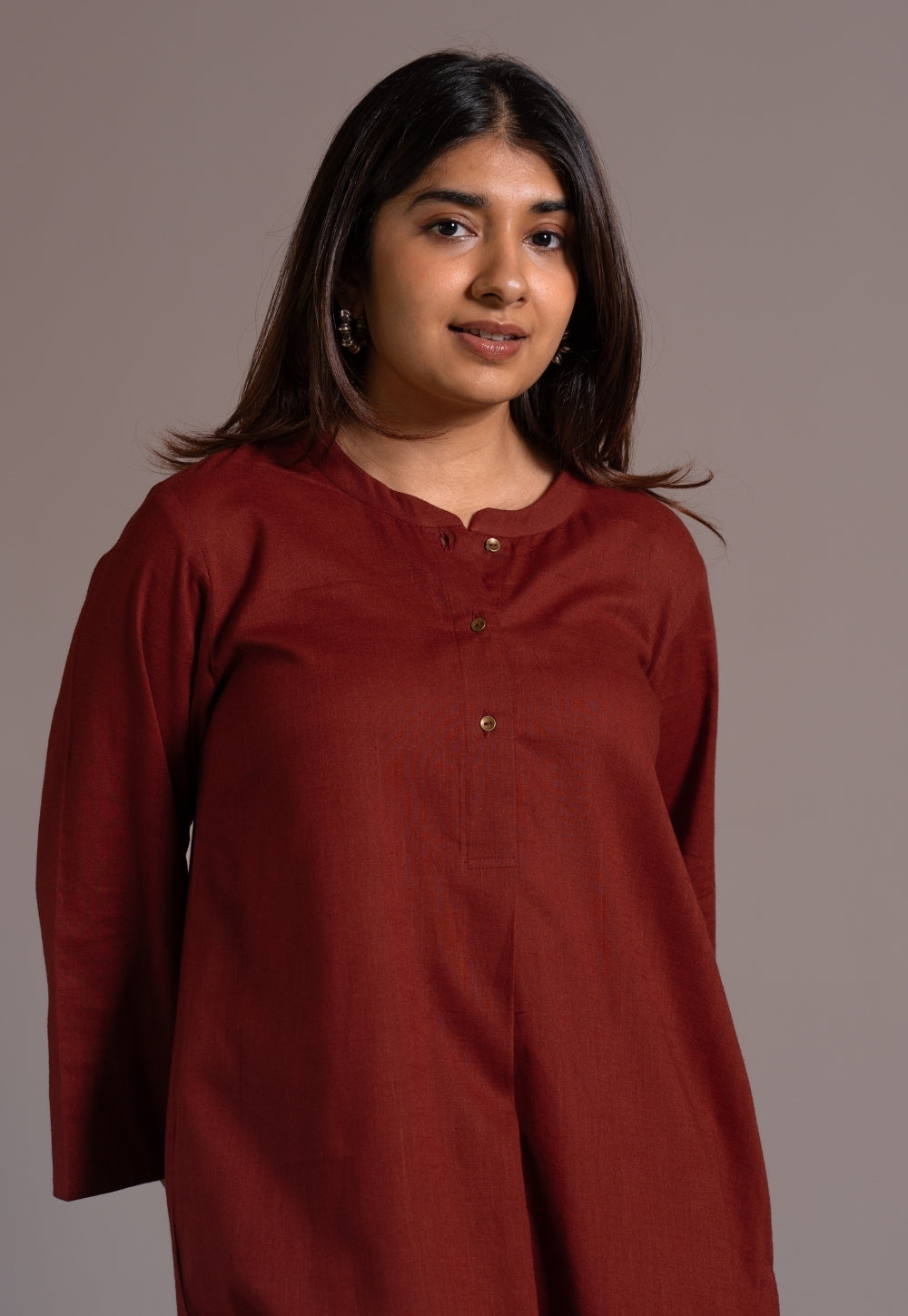Madder Solid Slub Cotton Straight Co-Ord Set- DyeVerse