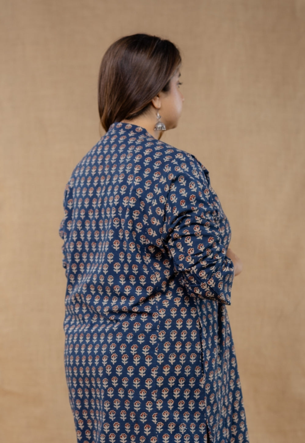 Riddhi Blue Ajrakh Cotton Straight Kurta