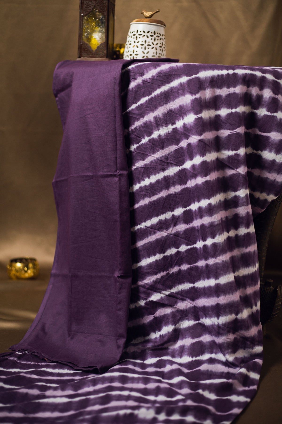 Cotton Mul Tie Dye Saree Jamun Leheriya-11