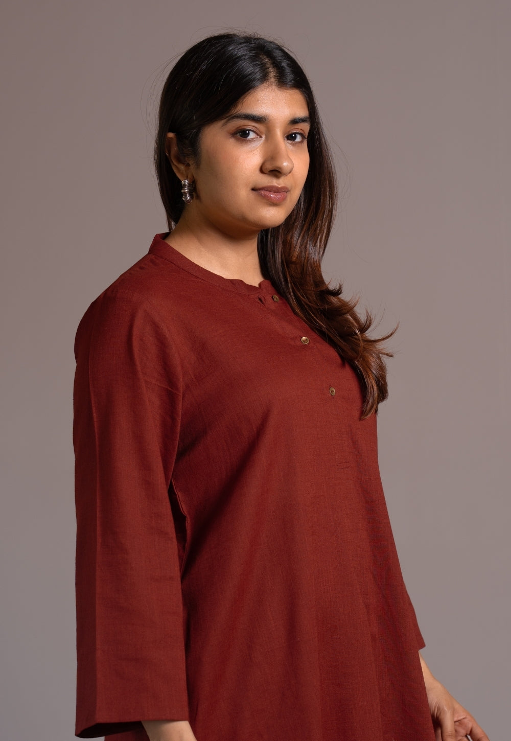 Madder Solid Slub Cotton Straight Co-Ord Set- DyeVerse
