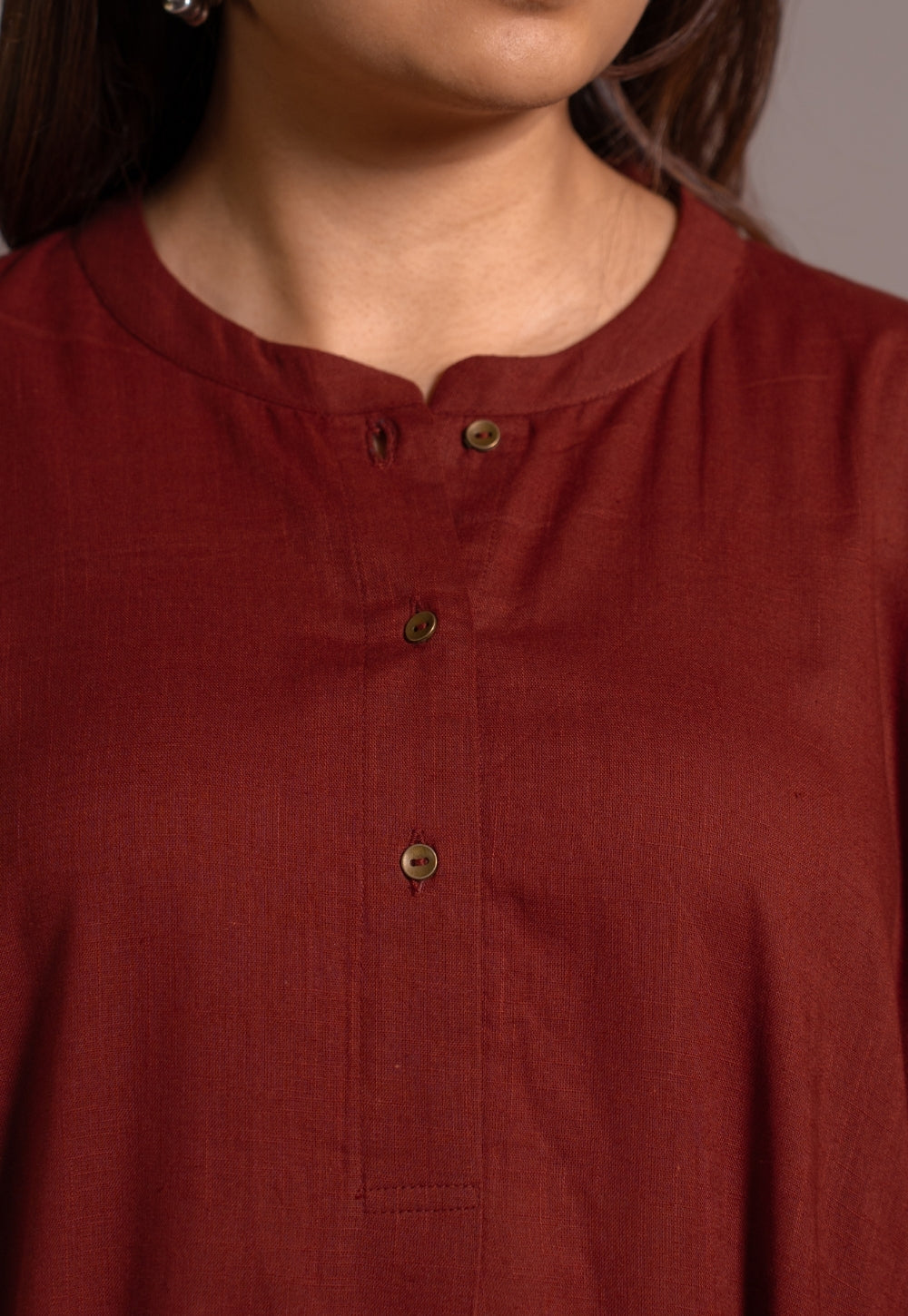 Madder Solid Slub Cotton Straight Co-Ord Set- DyeVerse
