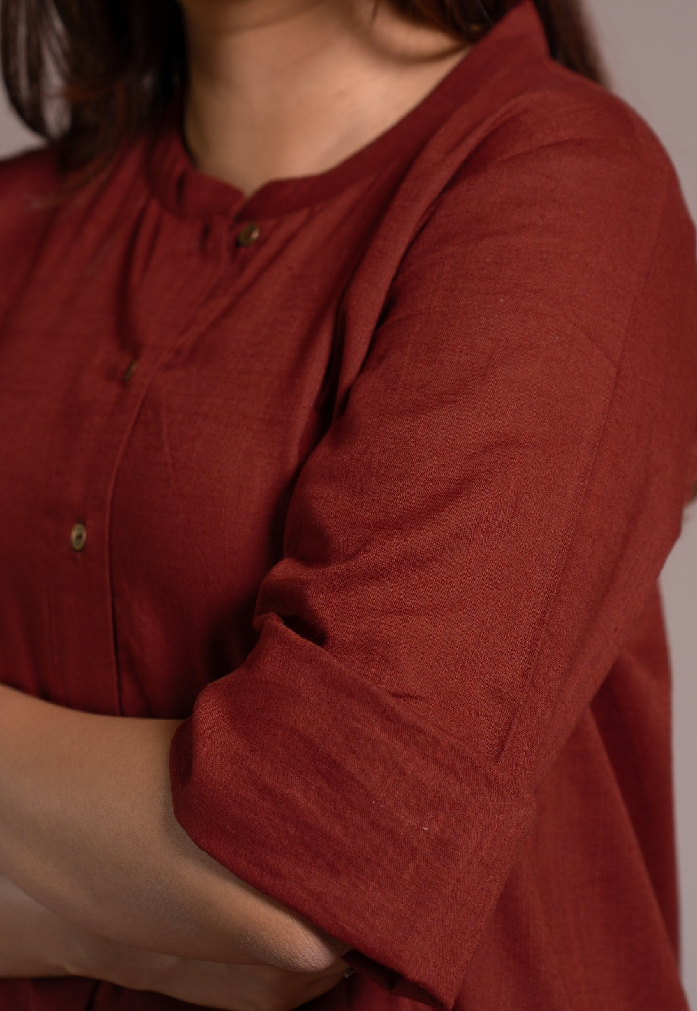 Madder Solid Slub Cotton Straight Co-Ord Set- DyeVerse
