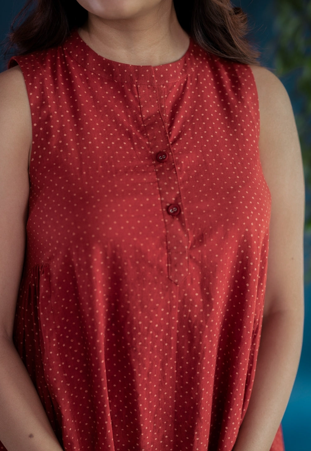 Zivaa Red Ajrakh Cotton A Line Dress