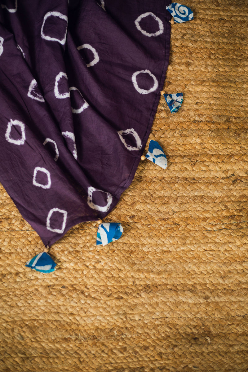 Cotton Mul Tie Dye Saree Jamun Leheriya-12