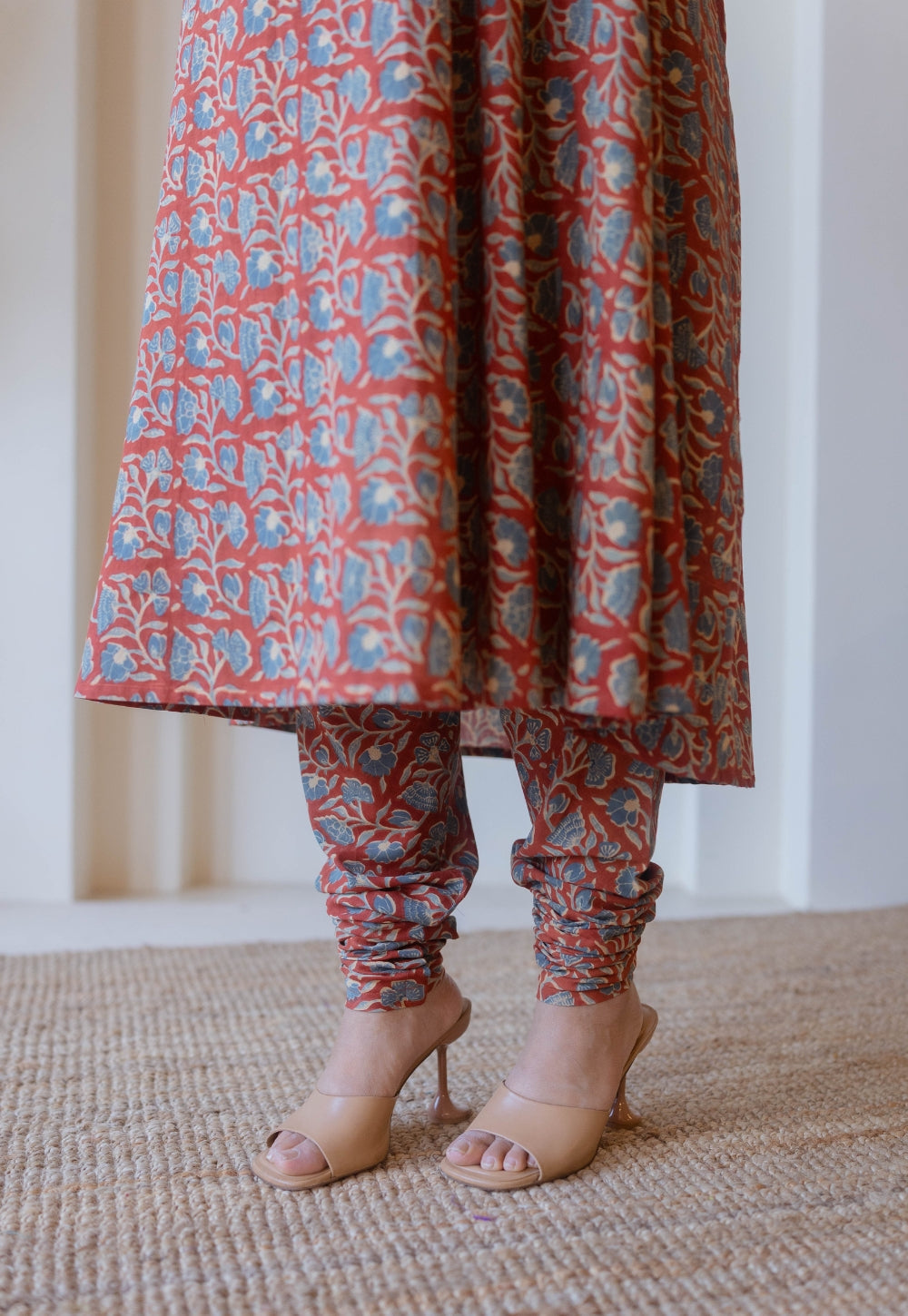Miral Red Ajrakh Cotton Churidar