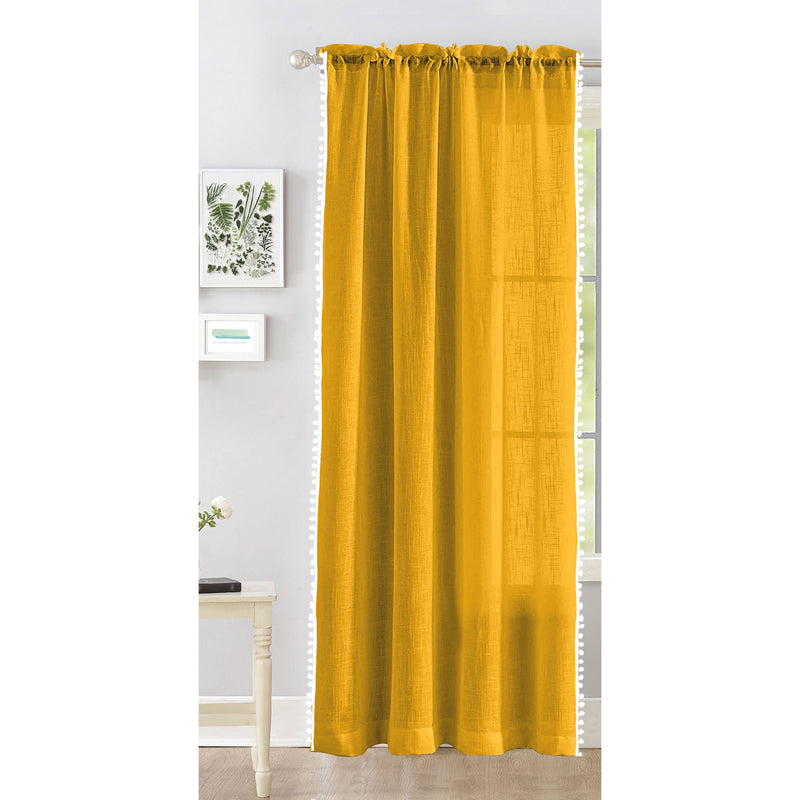 Fort Handpicked Breeze - Rod Pocket Yellow Sheer Curtain-2