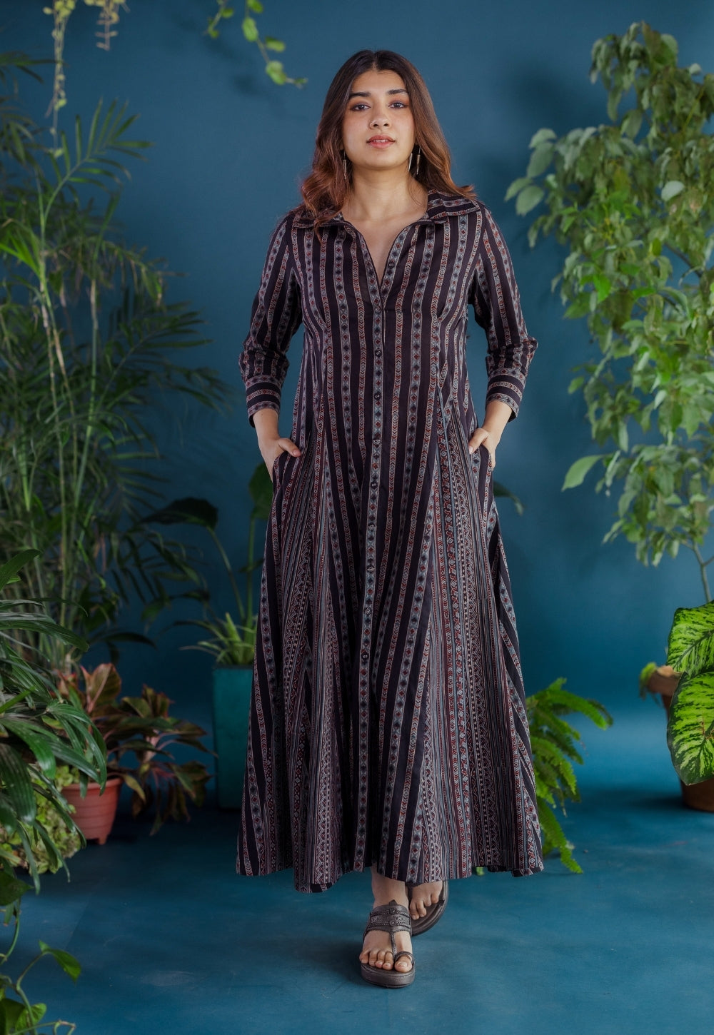 Susan Black Ajrakh Cotton A Line Dress
