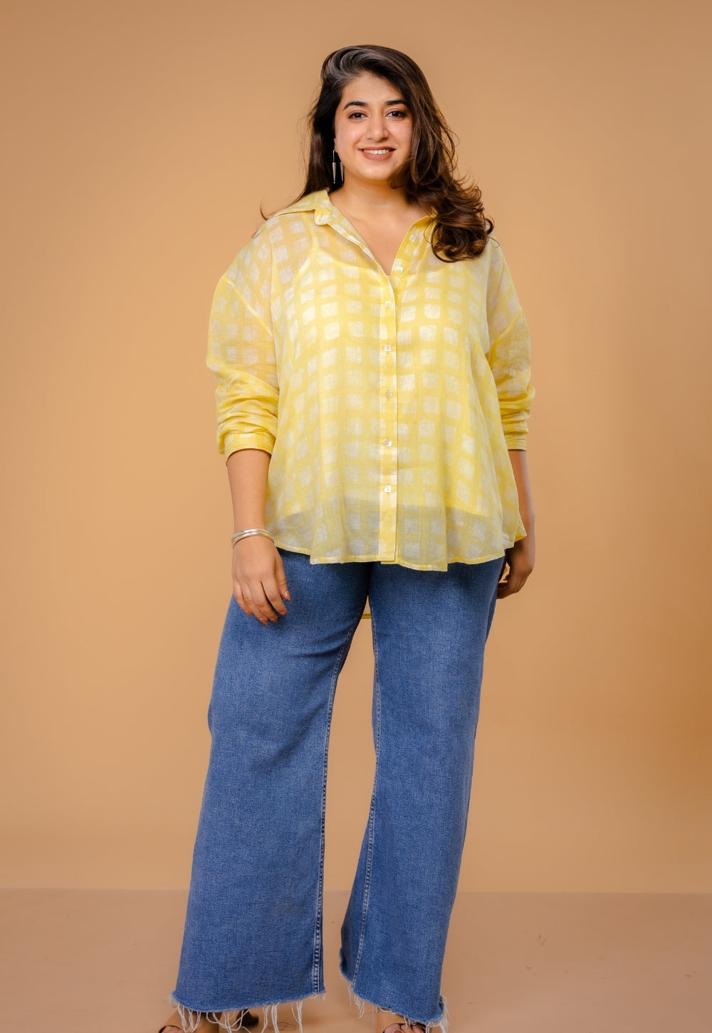 Ruhi Yellow Batik MulMul Anti-Fit Shirt