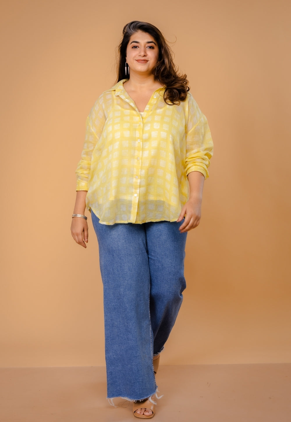 Ruhi Yellow Batik MulMul Anti-Fit Shirt