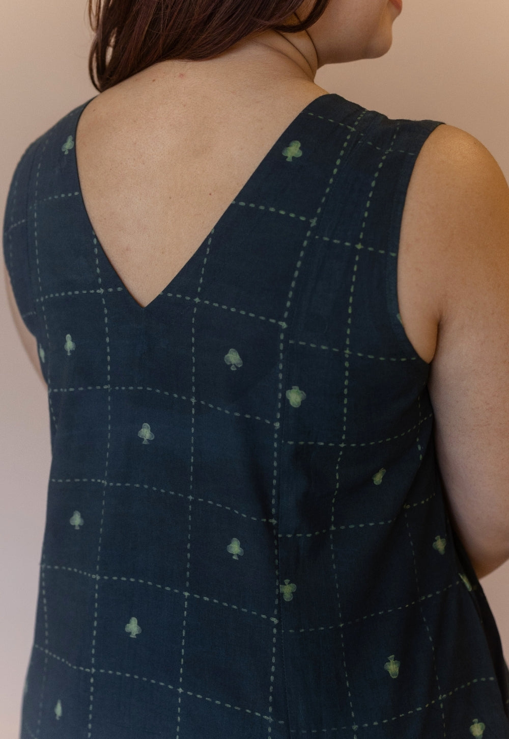 Raahi Green Dabu Cotton A Line Kurta