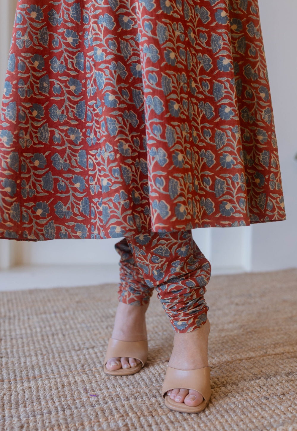 Miral Red Ajrakh Cotton Churidar
