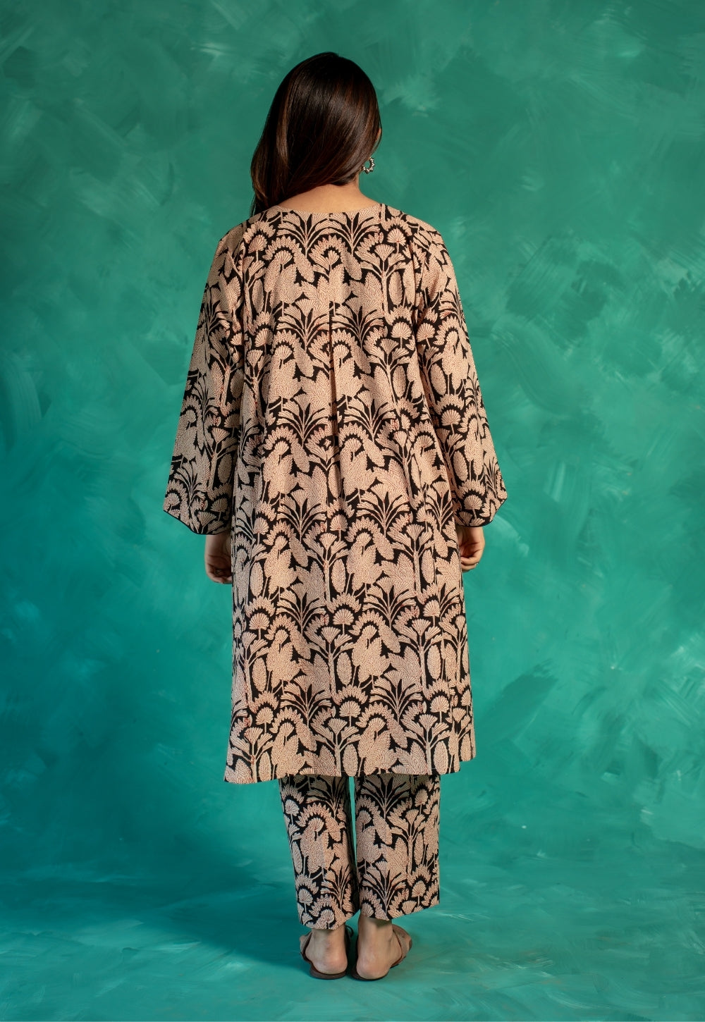Kaaya Black Bagru Cotton Straight Co-Ord Set