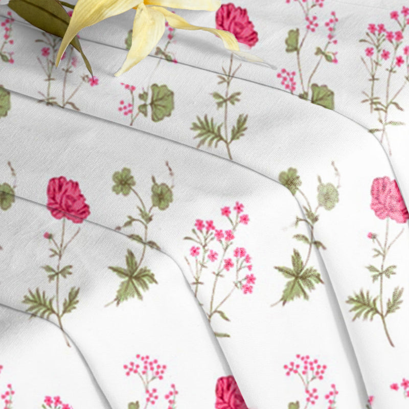 Pink Floral Printed Eyelet Duck Curtain-4