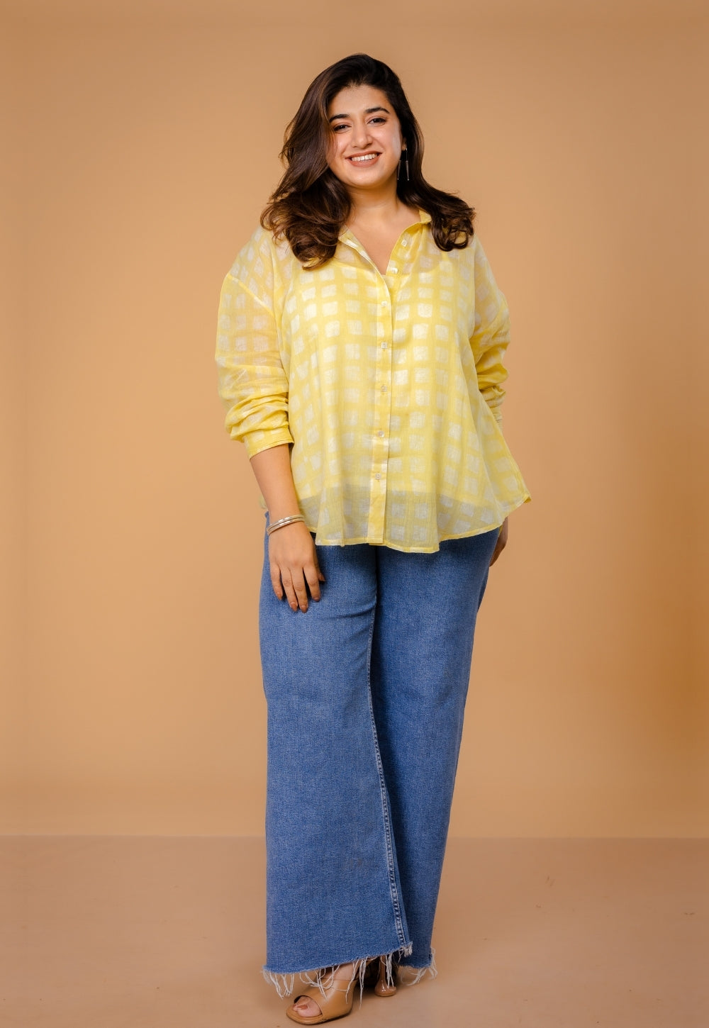 Ruhi Yellow Batik MulMul Anti-Fit Shirt