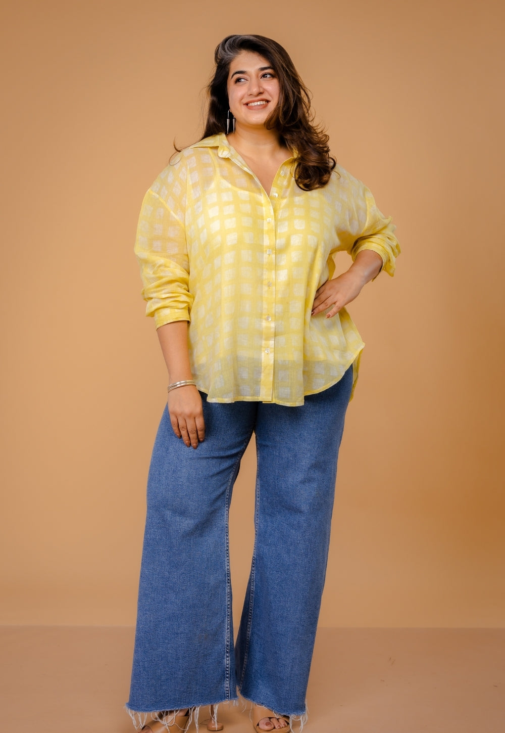 Ruhi Yellow Batik MulMul Anti-Fit Shirt