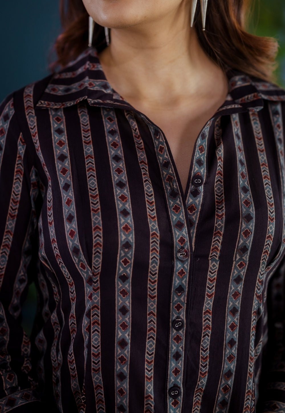 Susan Black Ajrakh Cotton A Line Dress