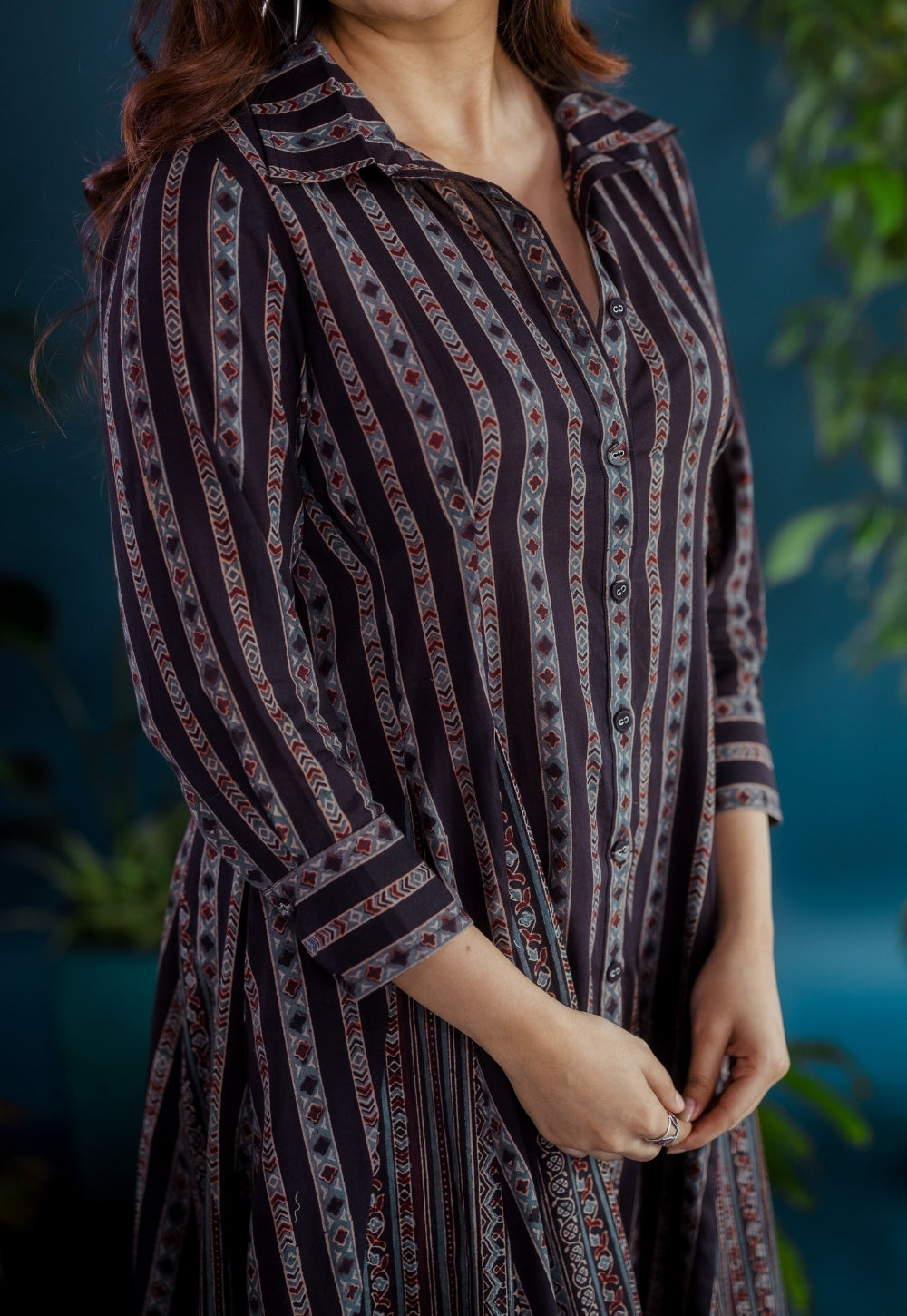 Susan Black Ajrakh Cotton A Line Dress