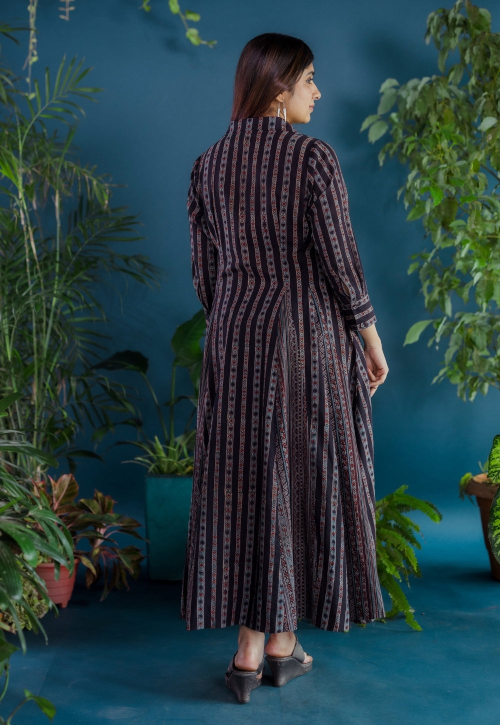 Susan Black Ajrakh Cotton A Line Dress