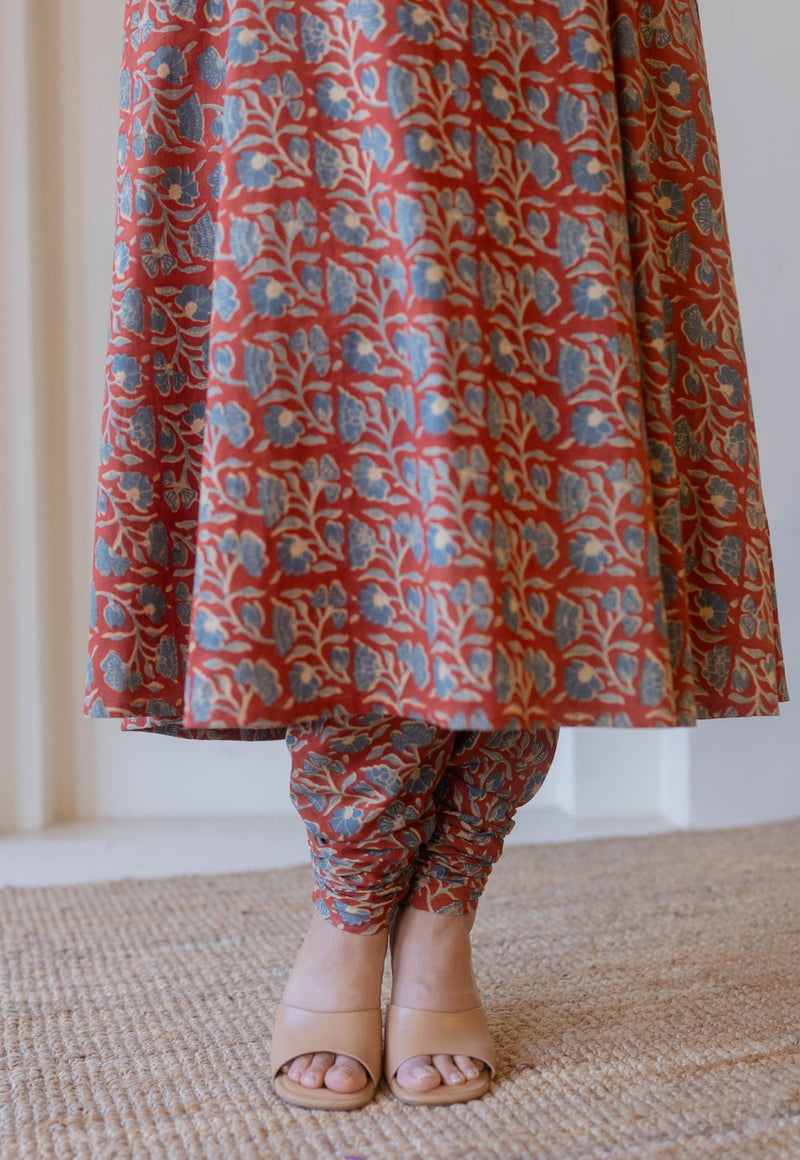 Miral Red Ajrakh Cotton Churidar