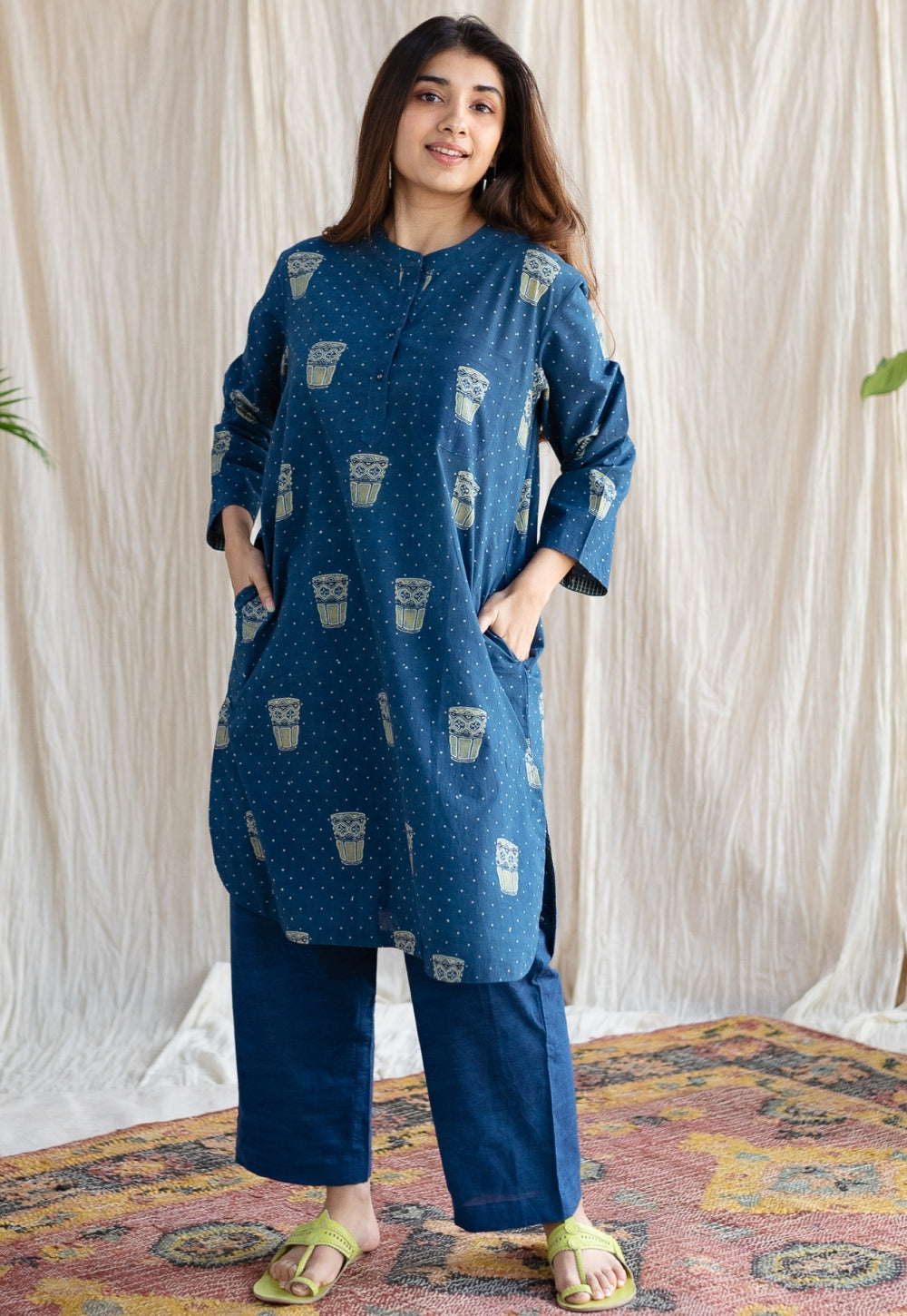Bombay Irani Chai Ajrakh Cotton Kurta
