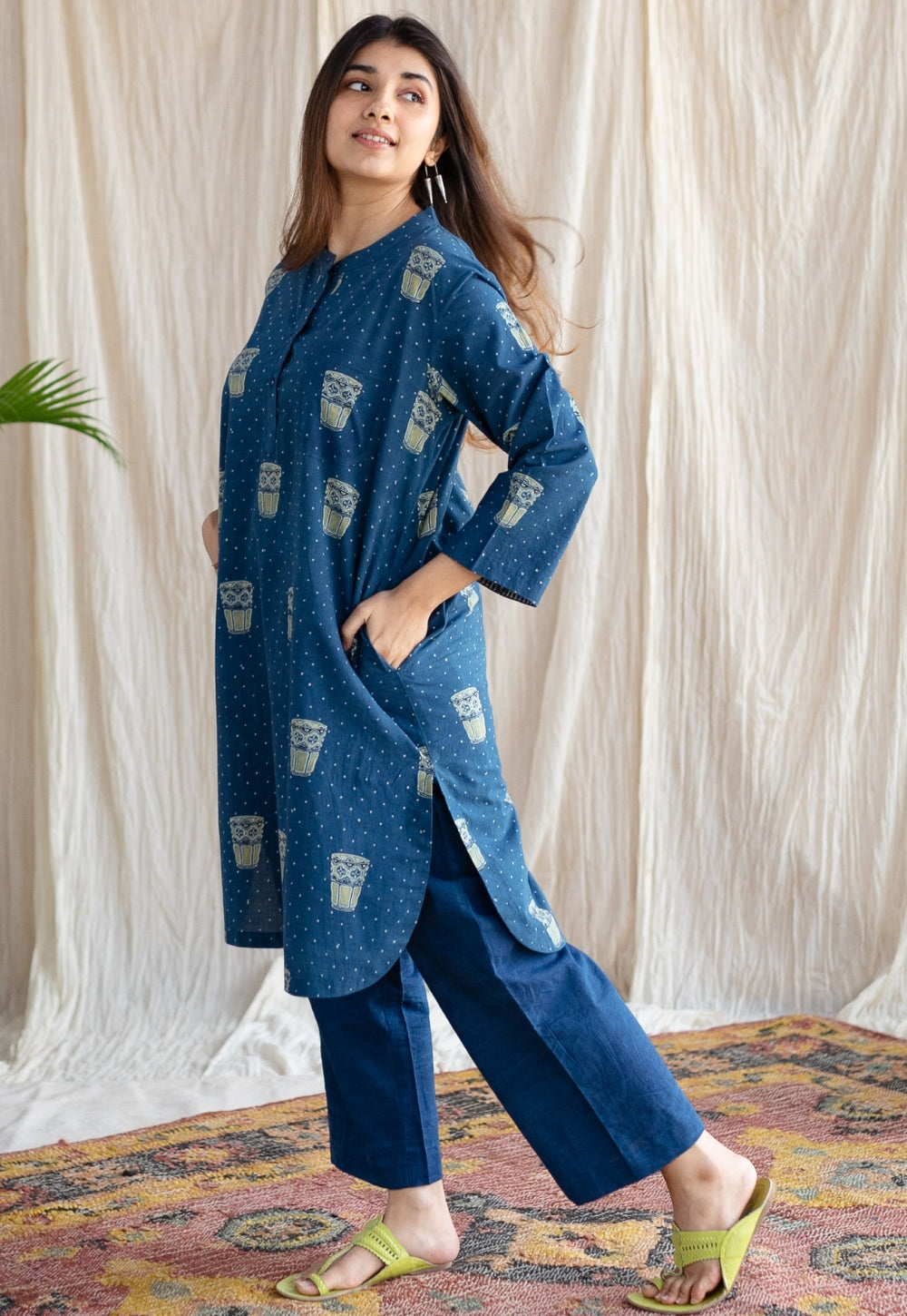 Bombay Irani Chai Ajrakh Cotton Kurta