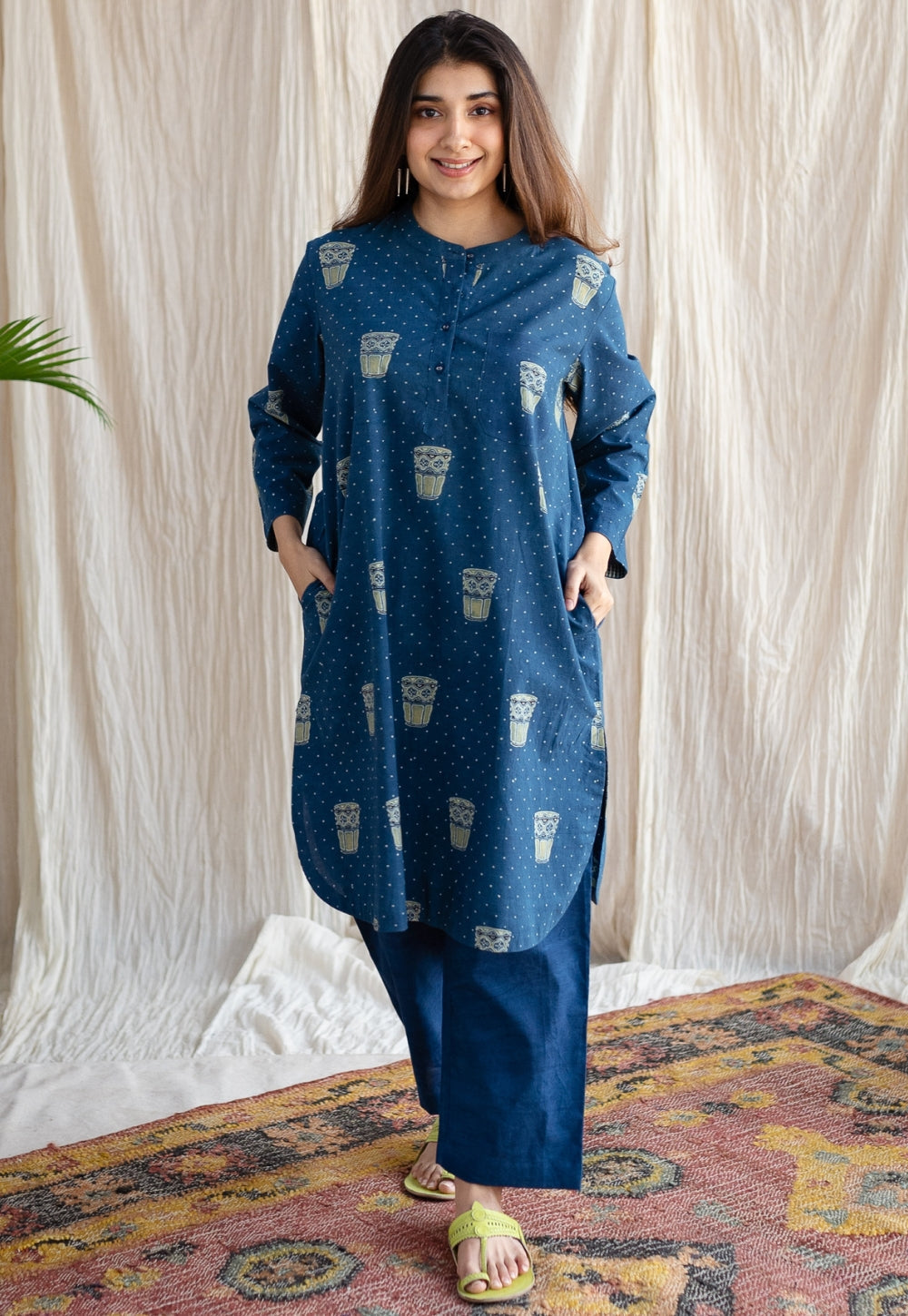Bombay Irani Chai Ajrakh Cotton Kurta