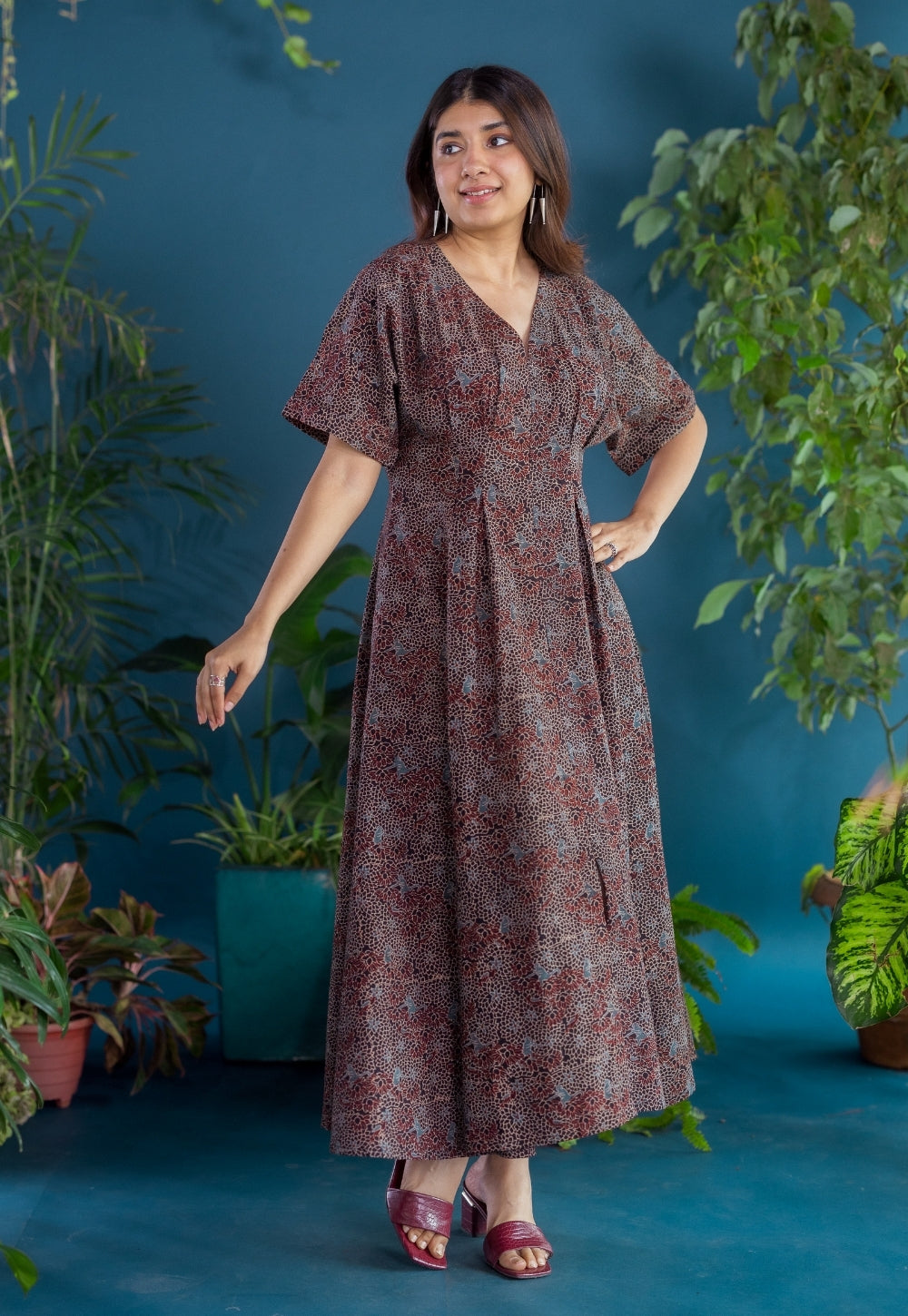 Reema Black Ajrakh Cotton A Line Dress