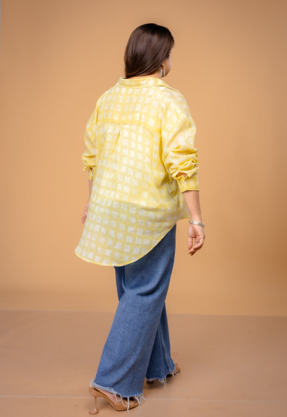 Ruhi Yellow Batik MulMul Anti-Fit Shirt