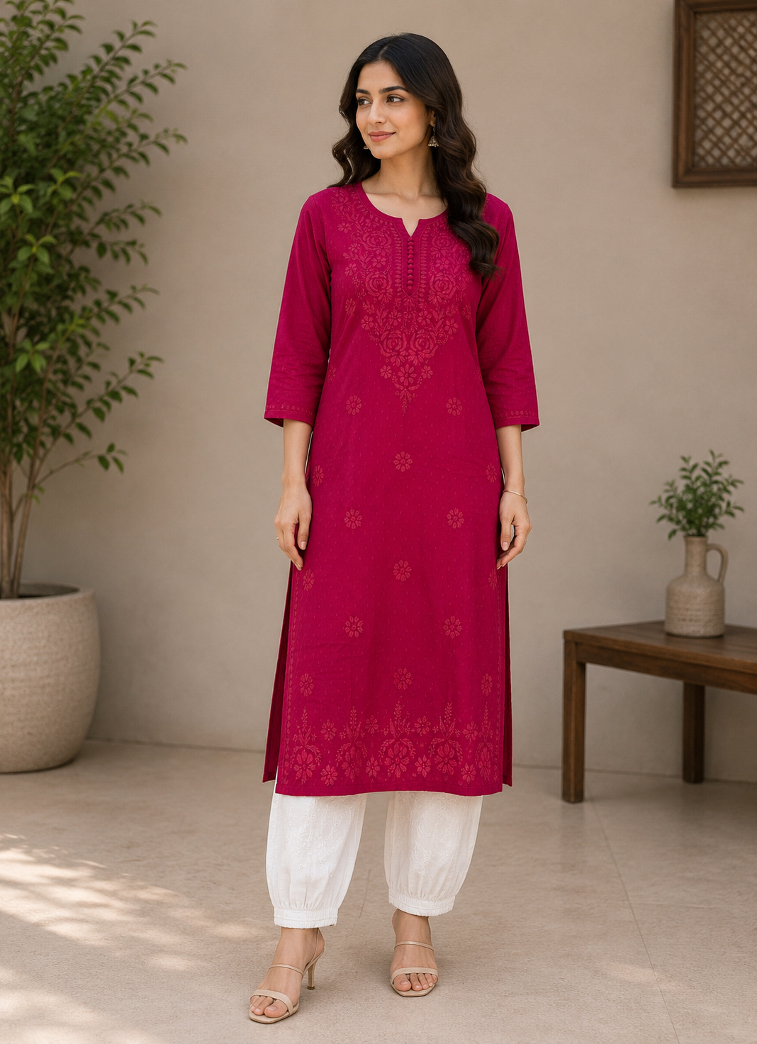 Zainab | Chikankari Dobby Long Kurti