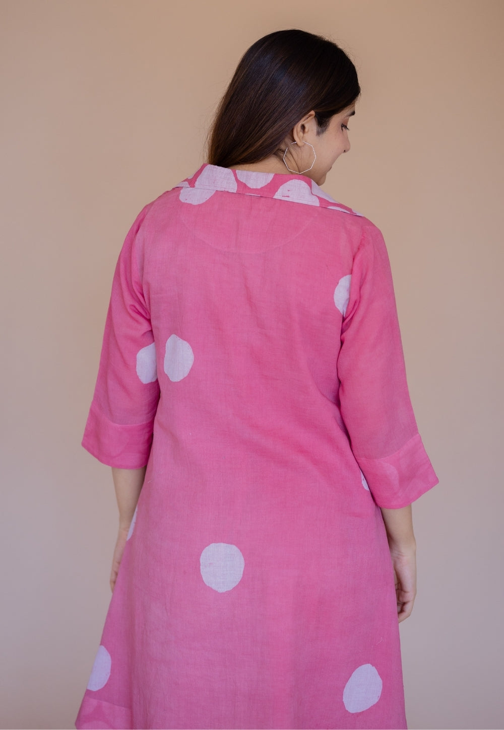 Misha Pink Batik MulMul A Line Dress with Slip