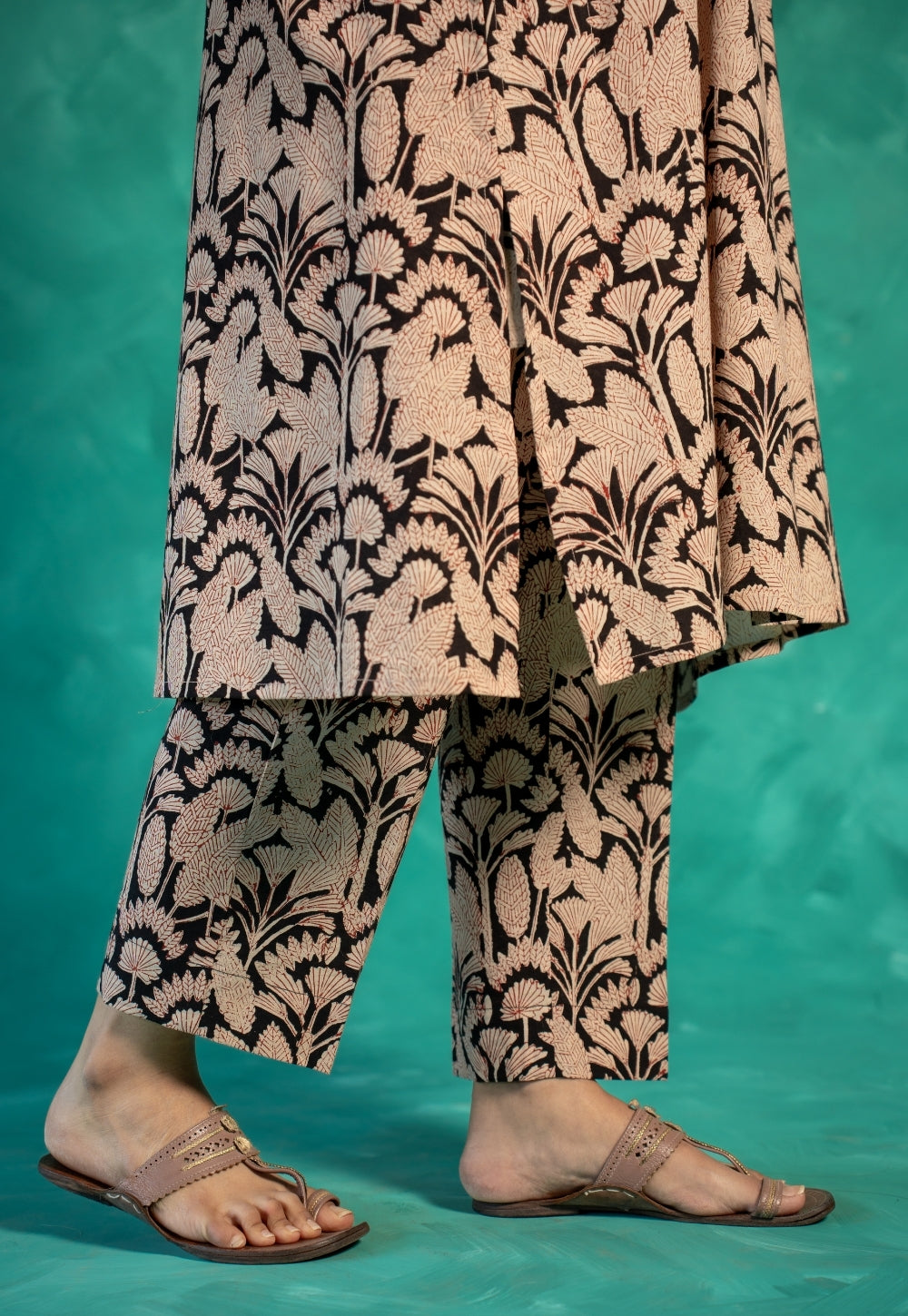 Kaaya Black Bagru Cotton Straight Co-Ord Set