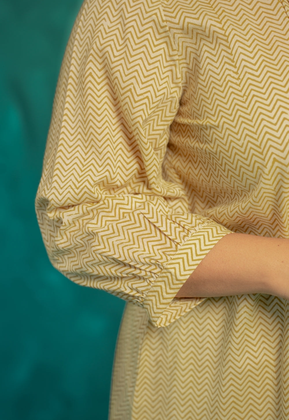 Faria Yellow Bagru Cotton A Line Short Top