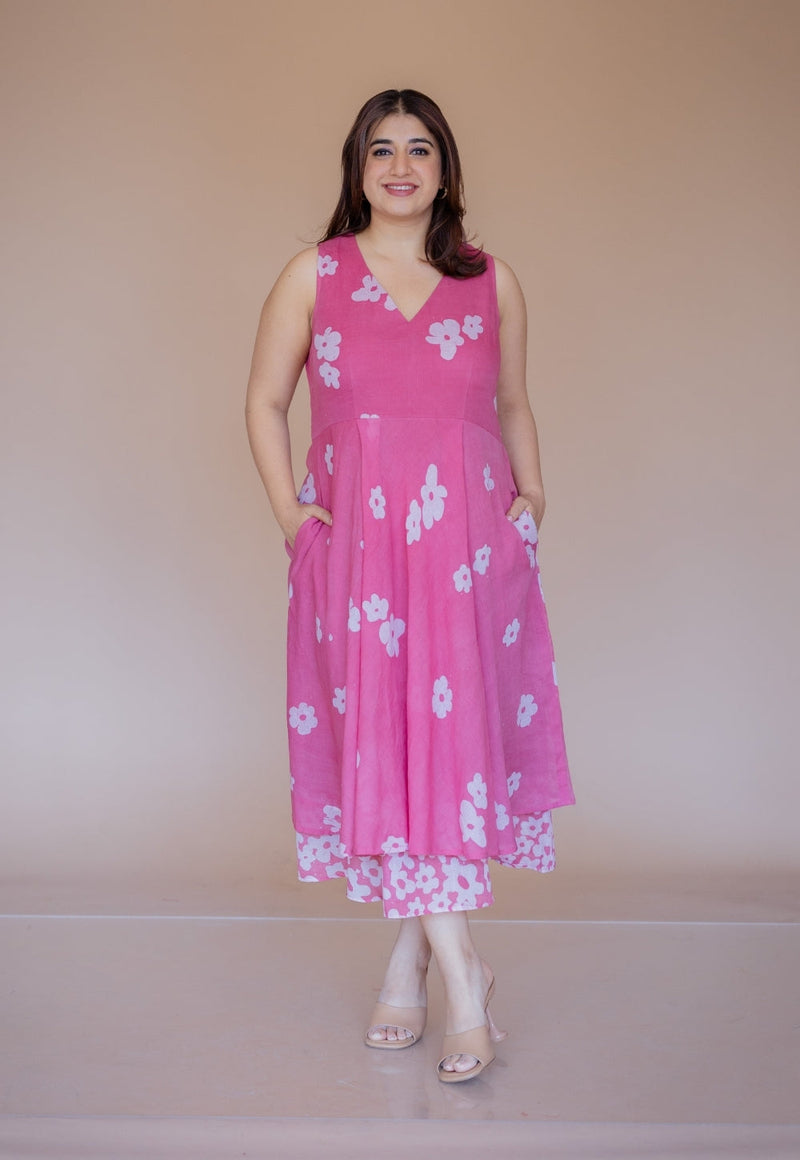 Inara Pink Batik MulMul A Line Dress