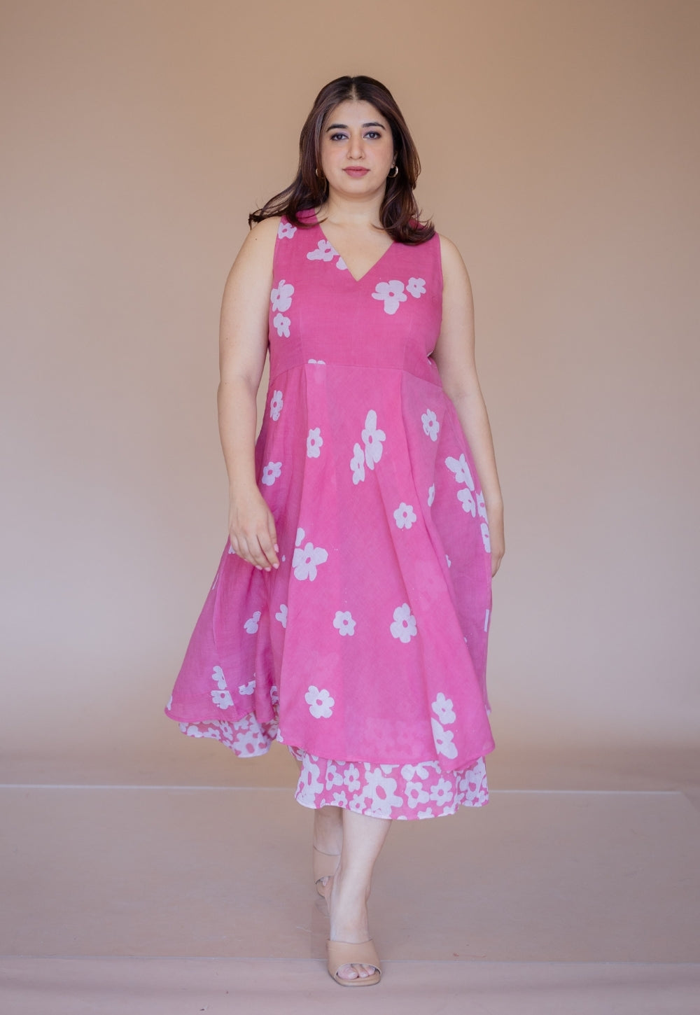 Inara Pink Batik MulMul A Line Dress